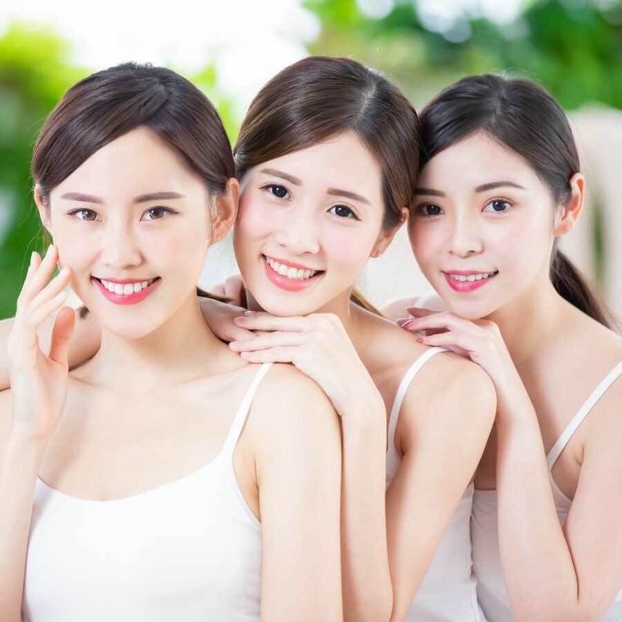 Beautiful asian women with glowing skin